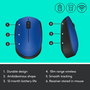 Logitech M171 - Souris sans fil 2.4 GHz, autonomie 12 mois avec une pile AA, compatible Windows/Mac/Chrome/Linux, bleue