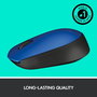 Logitech M171 - Souris sans fil 2.4 GHz, autonomie 12 mois avec une pile AA, compatible Windows/Mac/Chrome/Linux, bleue