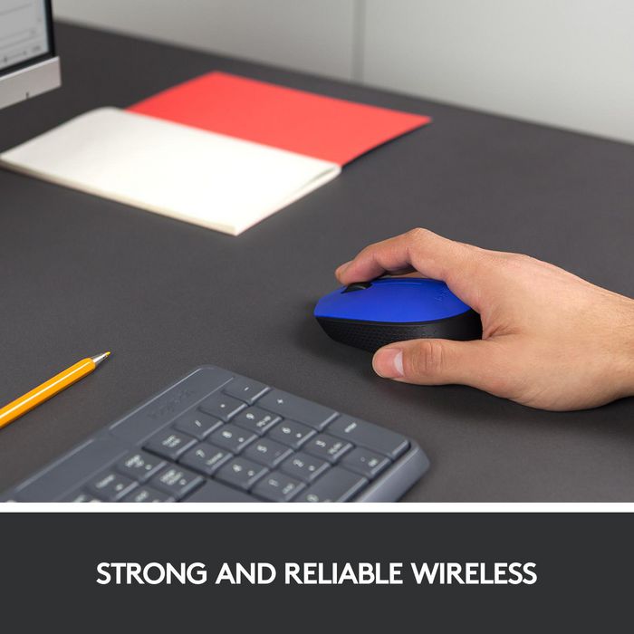 Logitech M171 - Souris sans fil 2.4 GHz, autonomie 12 mois avec une pile AA, compatible Windows/Mac/Chrome/Linux, bleue