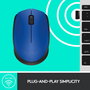 Logitech M171 - Souris sans fil 2.4 GHz, autonomie 12 mois avec une pile AA, compatible Windows/Mac/Chrome/Linux, bleue