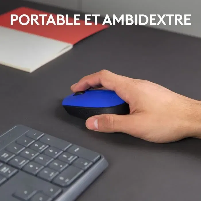 Logitech M171 Souris Sans Fil Bleue Ambidextre - Connexion 2,4 GHz, 12 Mois Autonomie, Compatible Windows/Mac/Chrome