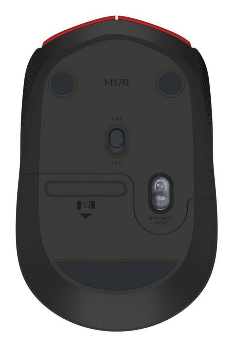 Logitech M171 Souris Sans Fil 2.4 GHz, Autonomie 12 Mois, Rouge, Connexion Plug-and-Play USB, Compatible Windows/macOS/ChromeOS/Linux