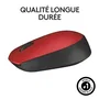 Logitech M171 Souris Sans Fil Ambidextre Rouge et Noir