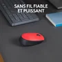 Logitech M171 Souris Sans Fil Ambidextre Rouge et Noir