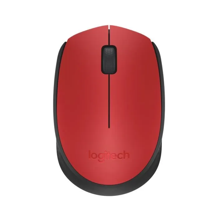 Logitech M171 Souris Sans Fil Ambidextre Rouge et Noir