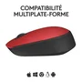 Logitech M171 Souris Sans Fil Ambidextre Rouge et Noir