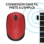 Logitech M171 Souris Sans Fil Ambidextre Rouge et Noir