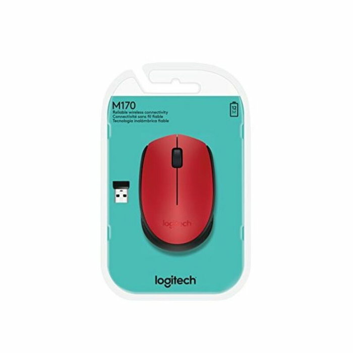Logitech M171 Souris Sans Fil Ambidextre Rouge et Noir