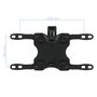 Tooq Support Mural pour TV 13-42 Pouces, écran Plat, Inclinable +5/-12, Pivotant +90/-90, Nivelable +3/-3, Distance 60-364mm, Charge Max 20kg