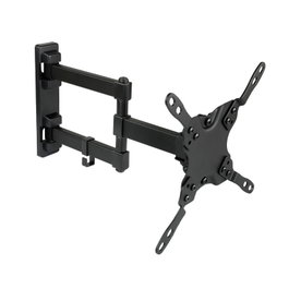 Tooq Support Mural pour TV 13-42 Pouces, écran Plat, Inclinable +5/-12, Pivotant +90/-90, Nivelable +3/-3, Distance 60-364mm, Charge Max 20kg