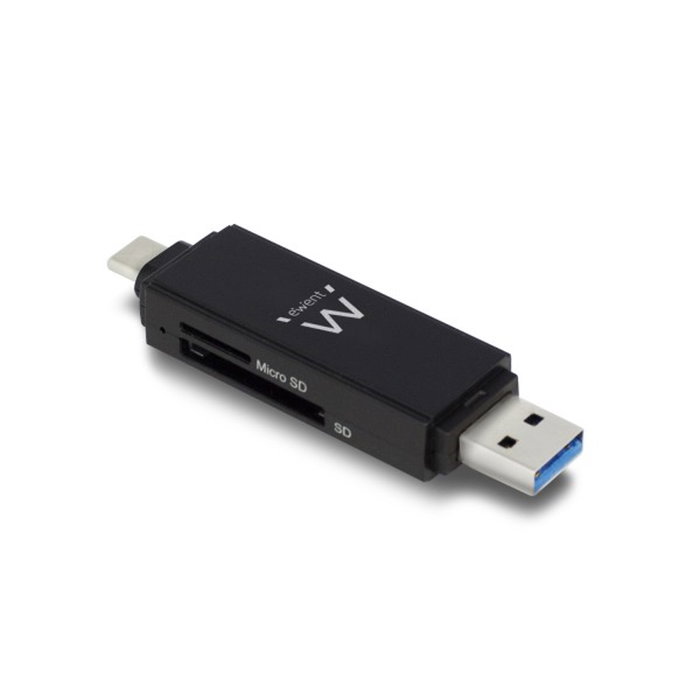 Ewent EW1075 Lecteur de cartes mémoire USB 3.1 Compact USB-C / USB-A SD SDHC SDXC Micro SD Ewent EW1075 Lecteur de cartes mémoire USB 3.1 Compact USB-C / USB-A SD SDHC SDXC Micro SD
