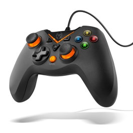 Krom Key Manette USB Filaire pour PC avec Double Moteur de Vibration Rétroéclairage