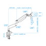 TooQ DB3032TNR Support de Table pour Moniteur 13-32 Pouces, Inclinable, Rotation, Platine, 9 kg