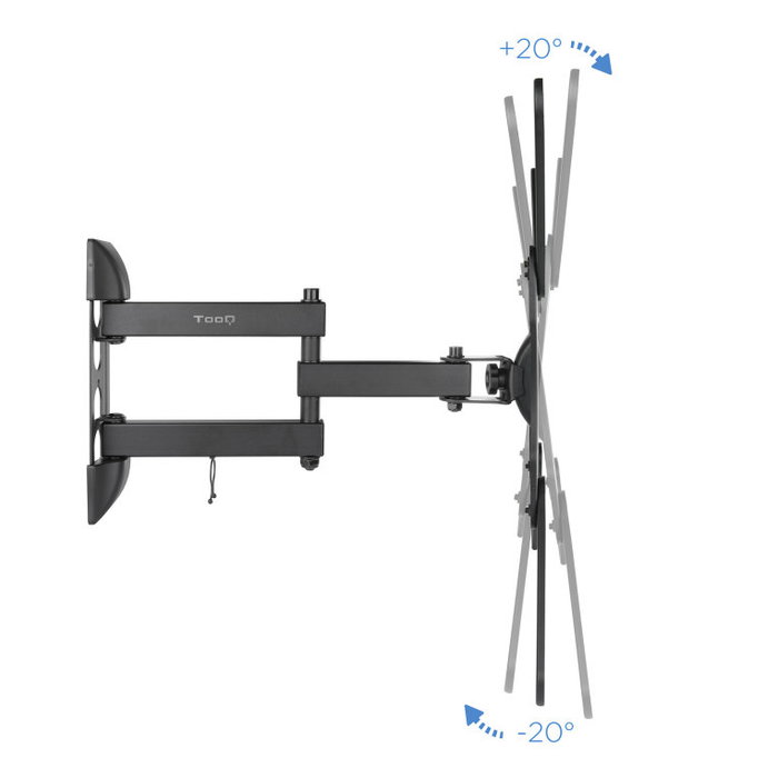 Tooq LP6055TN Support Mural TV 23-55 Pouces Noir Inclinable Rotatif VESA 400x400mm 30kg