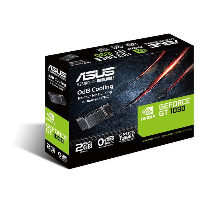 Asus NVIDIA GeForce GT 1030 2 Go GDDR5 Carte Graphique Passive HDMI DVI PCI Express 3.0