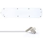 Ewent EW3932 Multiprise 6 Prises Type F Schuko avec Protection Surtension et Interrupteurs Individuels Blanc 3m