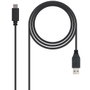Nanocable Câble USB 3.1 Gen2 10Gbps USB-C vers USB-A 1.0m Noir