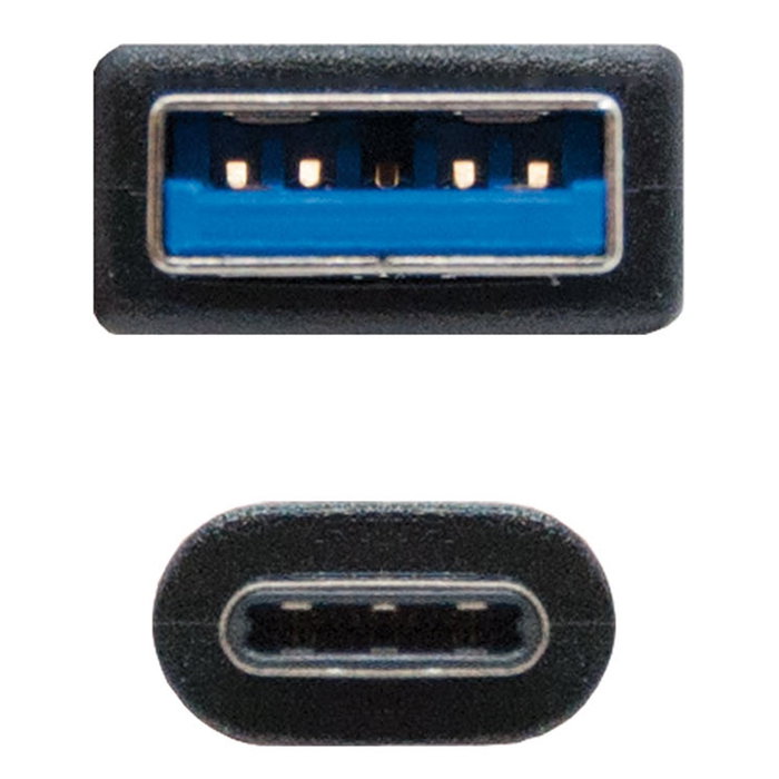 Nanocable Câble USB 3.1 Gen2 10Gbps USB-C vers USB-A 1.0m Noir