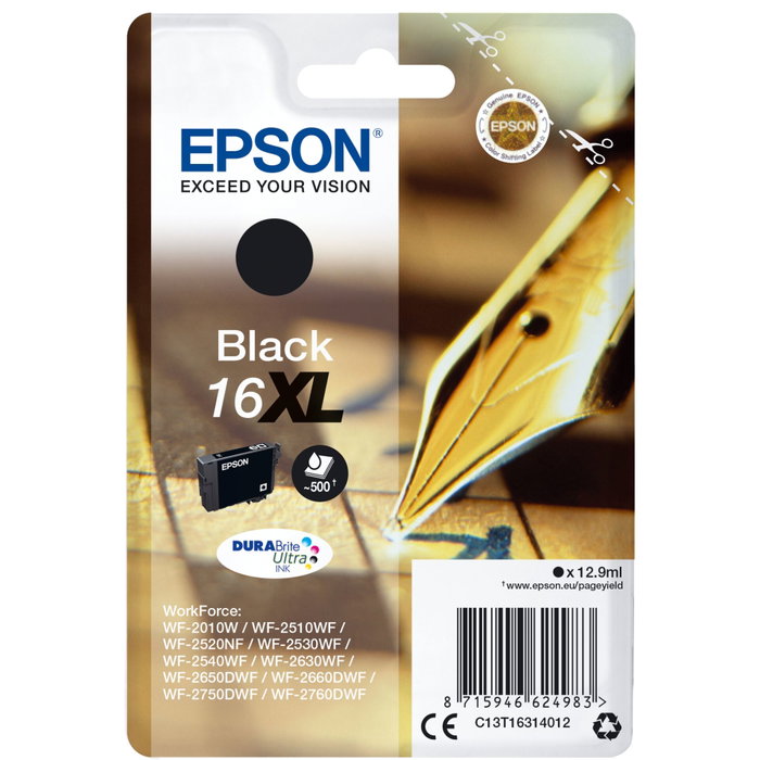 Epson Cartouche d'encre 16XL Noir DURABrite Ultra T1631 C13T16314012