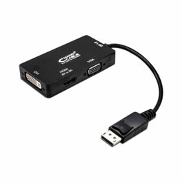 Nanocable Convertisseur DisplayPort vers VGA DVI HDMI 3 en 1 15 cm Noir