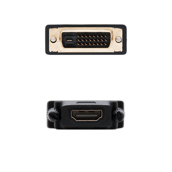 Nanocable Adaptateur DVI 24+1 vers HDMI Femelle - Convertisseur DVI-D HDMI, Noir Nanocable Adaptateur DVI 24+1 vers HDMI Femelle - Convertisseur DVI-D HDMI, Noir