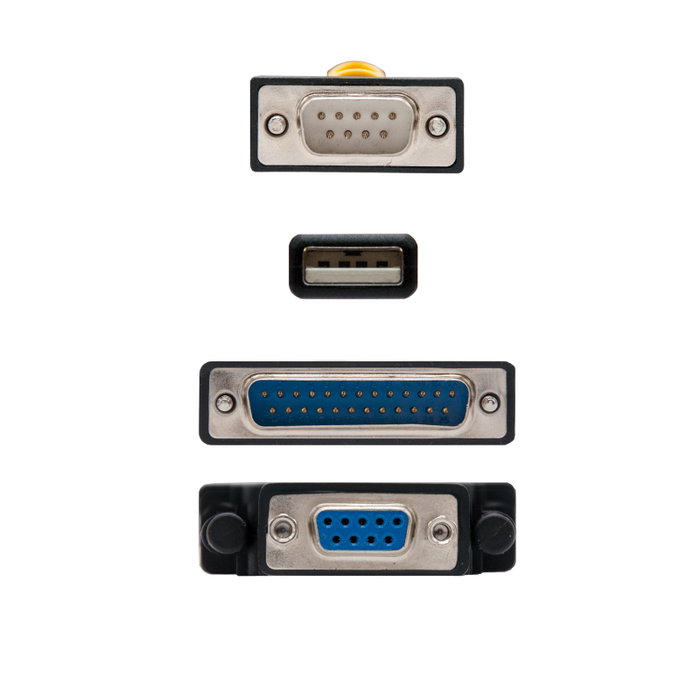 Nanocable Câble Convertisseur USB - A vers RS232 DB9 Mâle avec Adaptateur DB25, 1.8 m, Noir, Compatible Windows/Mac/Linux