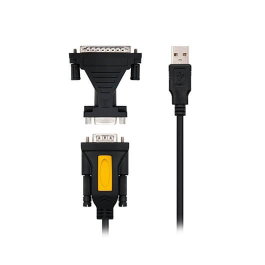 Nanocable Câble Convertisseur USB - A vers RS232 DB9 Mâle avec Adaptateur DB25, 1.8 m, Noir, Compatible Windows/Mac/Linux
