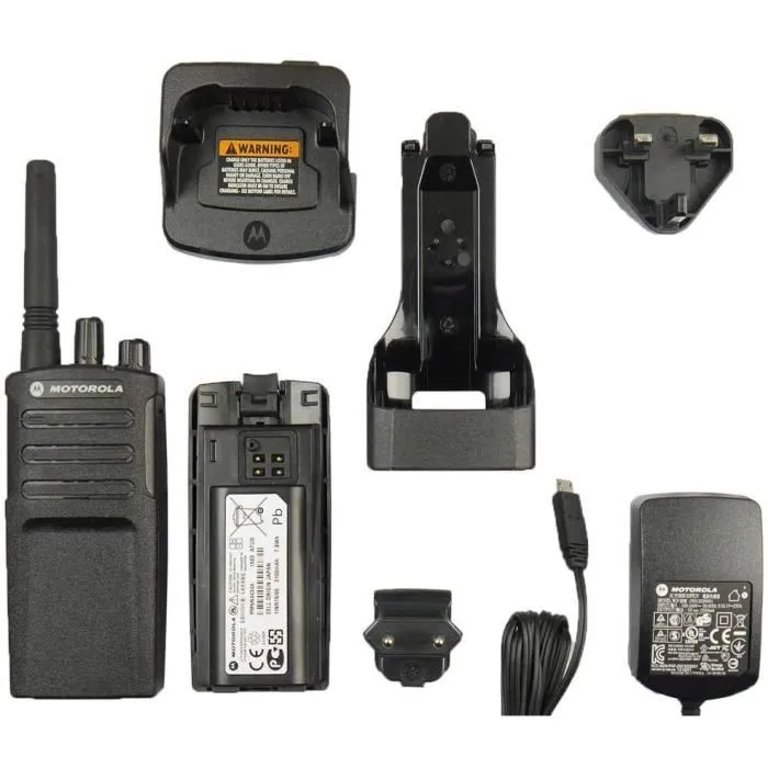 Motorola Talkie-walkie professionnel XT420 RMP0166BHLAA, portée 9 km, autonomie 20h, clonage, surveillance de pièce