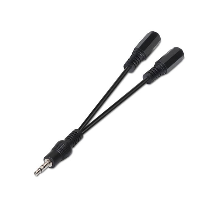 Nanocable Câble audio stéréo 1 x Jack 3,5 mm mâle vers 2 x Jack 3,5 mm femelle, 15 cm