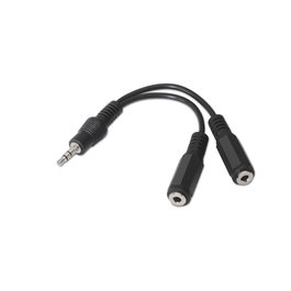 Nanocable Câble audio stéréo 1 x Jack 3,5 mm mâle vers 2 x Jack 3,5 mm femelle, 15 cm