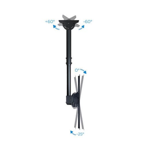TOOQ LPCE1155TSLI-B Support Mural pour TV et Moniteur 32-55 Pouces Compatible VESA 400x400 Inclinable et Rotatif Noir