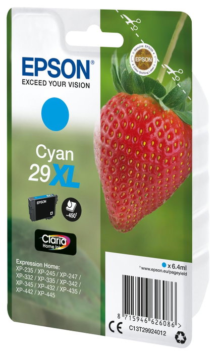 Epson Cartouche d'encre T2992 XL Cyan Claria Home 29 Epson Cartouche d'encre T2992 XL Cyan Claria Home 29