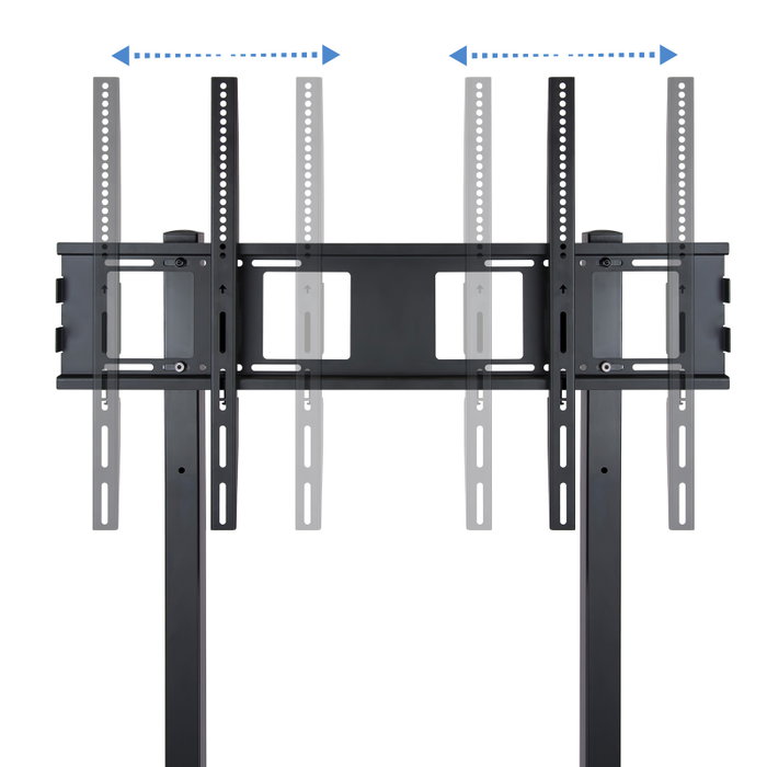 Tooq Support TV sol avec roues pour écrans 37-100", charge max 150 kg, 2 étagères, noir Tooq Support TV sol avec roues pour écrans 37-100", charge max 150 kg, 2 étagères, noir