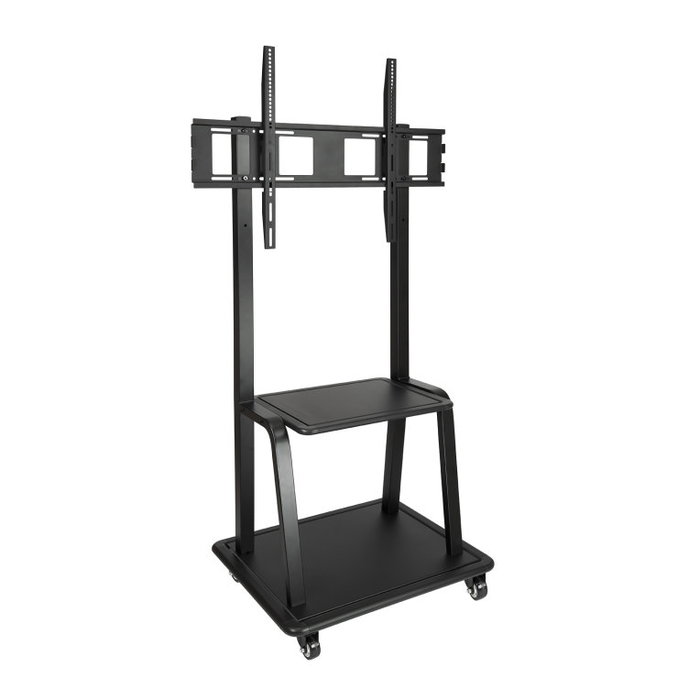 Tooq Support TV sol avec roues pour écrans 37-100", charge max 150 kg, 2 étagères, noir Tooq Support TV sol avec roues pour écrans 37-100", charge max 150 kg, 2 étagères, noir