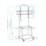 Tooq Support TV sol avec roues pour écrans 37-100", charge max 150 kg, 2 étagères, noir