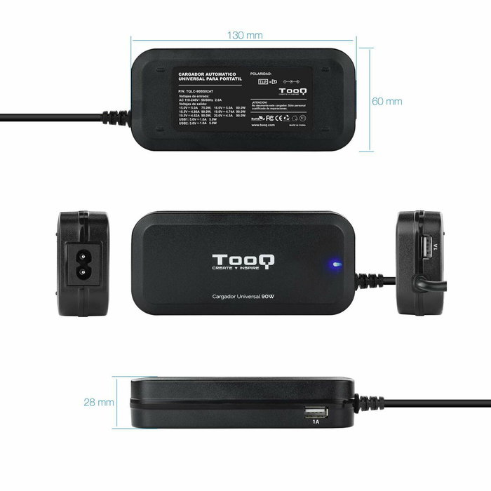 Chargeur d'ordinateur portable TooQ TQLC-90BS02AT 90 W