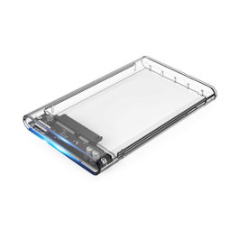 Coolbox COO-SCT-2533 Boîtier Externe Transparent pour Disque Dur HDD 2.5" et SSD SATA USB 3.0 jusqu'à 2TB
