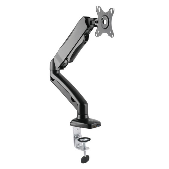 Ewent EW1515 Support de bureau avec ressort à gaz pour moniteur 34 pouces, montage VESA, USB 3.0, gestion de câbles