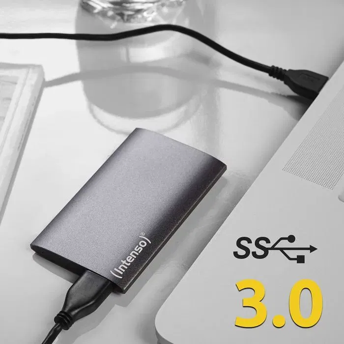 Intenso - Disque dur SSD externe PREMIUM - 512 Go - USB 3.0 - Gris - Transfert jusqu'à 320 Mo/s - Boîtier métallique Intenso - Disque dur SSD externe PREMIUM - 512 Go - USB 3.0 - Gris - Transfert jusqu'à 320 Mo/s - Boîtier métallique