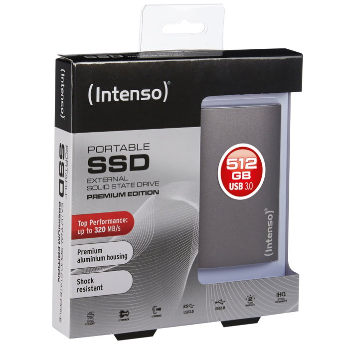 Intenso 3823450 Disque SSD Externe 512GB USB 3.0 Premium Edition Aluminium Antracite Intenso 3823450 Disque SSD Externe 512GB USB 3.0 Premium Edition Aluminium Antracite