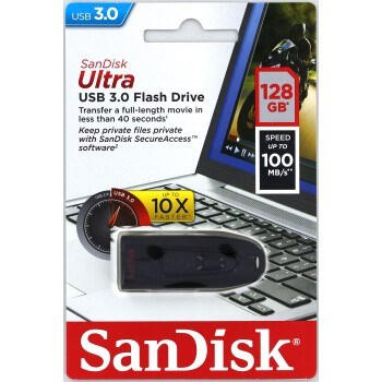 Sandisk Clé USB Ultra 128 Go Noir