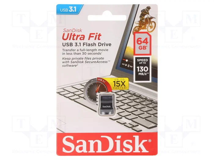 SanDisk Cruzer Ultra Fit 64 Go Noir SanDisk Cruzer Ultra Fit 64 Go Noir
