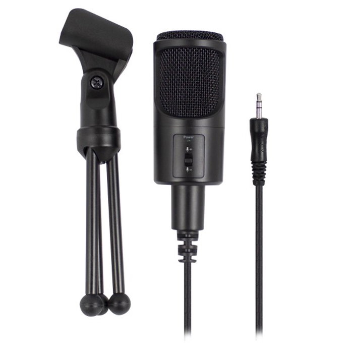 Ewent EW3552 Microphone Multimédia avec Réduction de Bruit, Connexion 3,5 mm, Idéal pour Visioconférence