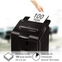 Fellowes AutoMax 100M Destructrice Papier Automatique 100 Feuilles, Mini-Coupe P-4, 23L, Cycle 15 Min