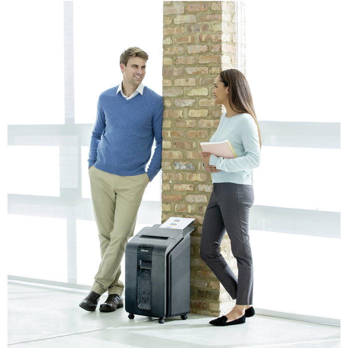 Fellowes AutoMax 100M Destructrice de documents automatique 100 feuilles Mini-Coupe 23L Noir
