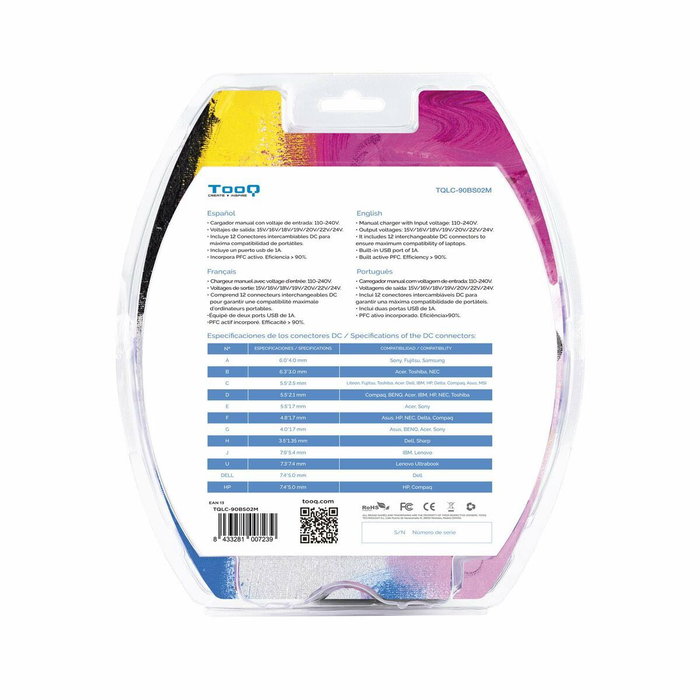 Chargeur d'ordinateur portable TooQ TQLC-90BS02M 90 W