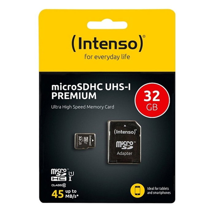 Intenso Carte mémoire Micro SD Premium 32 Go avec adaptateur Intenso Carte mémoire Micro SD Premium 32 Go avec adaptateur