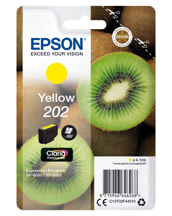 Epson Cartouche d'encre Claria Premium 202 Jaune C13T02F44010 singlepack