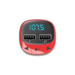 Energy Sistem Transmetteur FM Voiture Rouge – Lecteur MP3 USB microSD Chargeur Smartphone