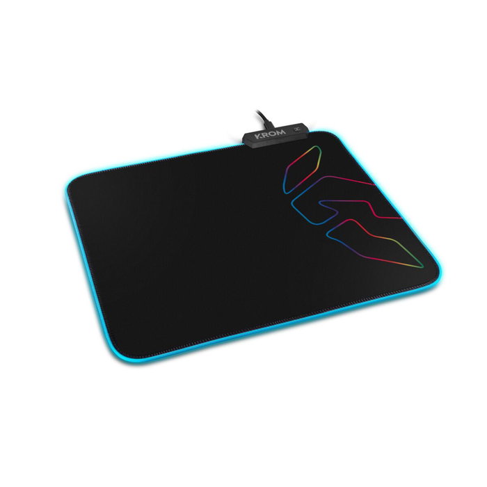 Tapis Gaming avec Eclairage LED Krom Knout RGB Noir